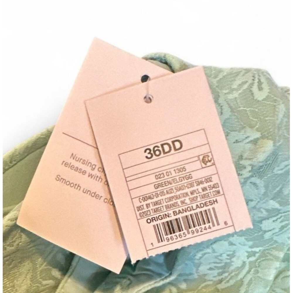 NWT Auden 36DD Green Lace Lightly Lined Full Coverage NURSING Bra Underwire - Picture 5 of 5